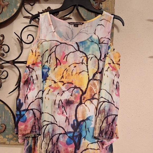 Sienna Rose Multicolor Blouse with Fringe. Excellent Condition NWOT Size Small - Picture 5 of 9